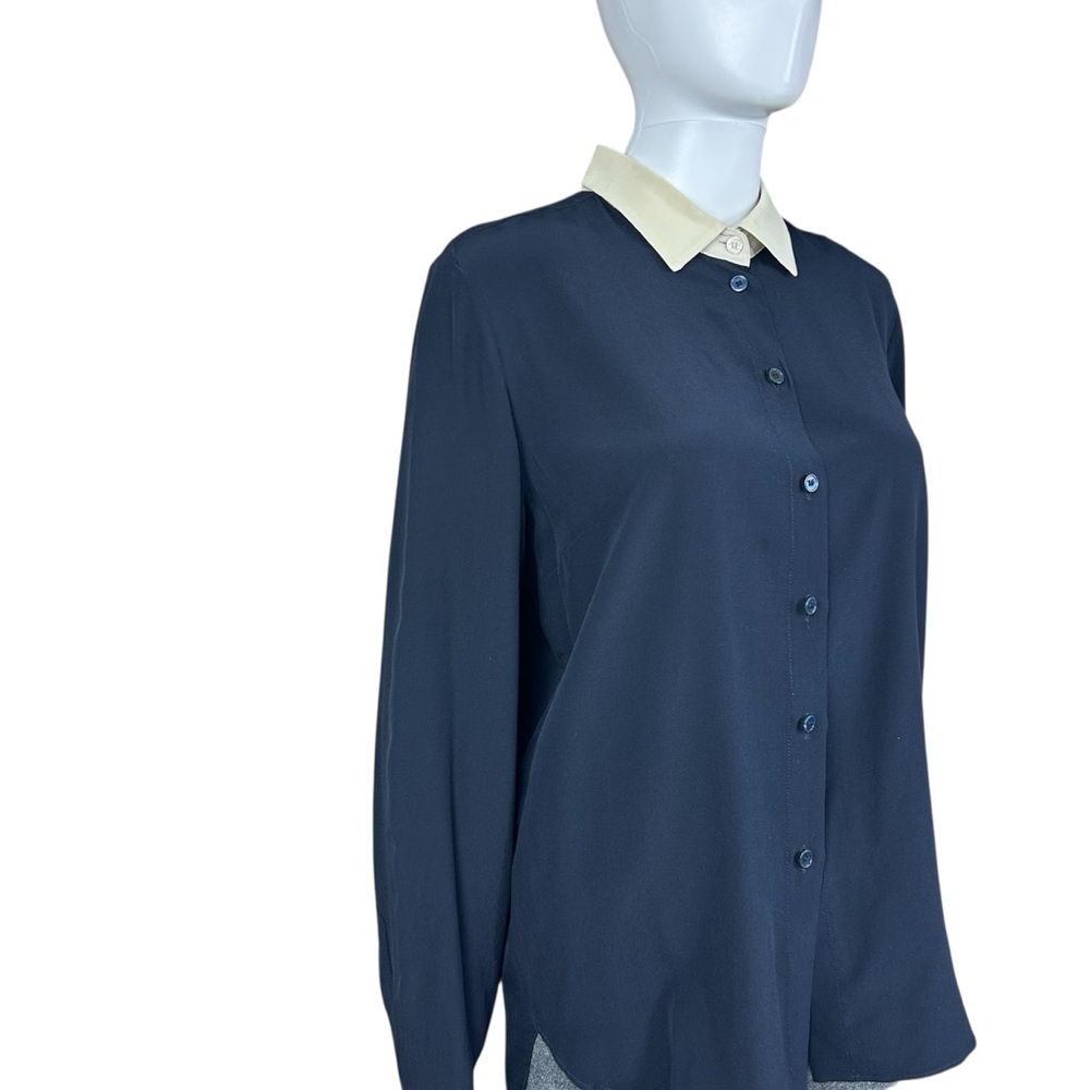 Stella McCartney Silk Crepe Long Sleeve Blouse Shirt Size 8 Preppy Academia Top - Picture 4 of 16